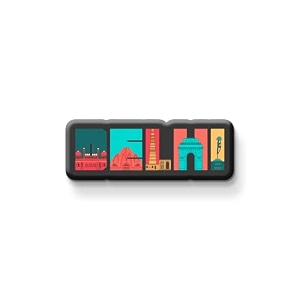 nivara indian state souvenir fridge magnet set of 1 delhi