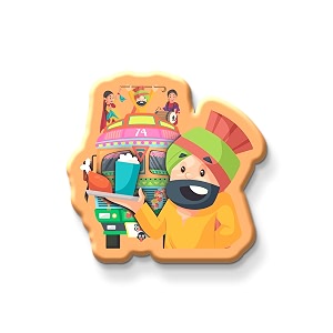 nivara indian state theme souvenir wooden fridge magnet for refrigerator-set of 1 multicolor