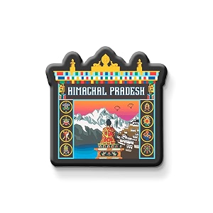 nivara indian state theme souvenir wooden fridge magnet for refrigerator-set of 1 multicolor
