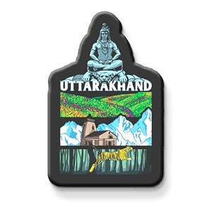 nivara indian state theme souvenir wooden fridge magnet for refrigerator-set of 1 uttarakhanad
