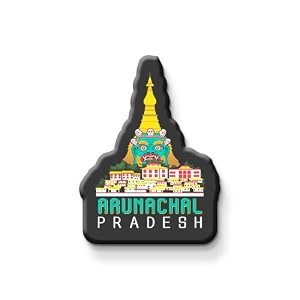 nivara indian state theme souvenir wooden fridge magnet for refrigerator-set of 1 multicolor