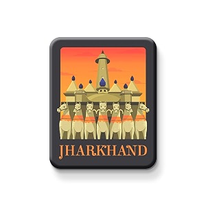nivara indian state theme souvenir wooden fridge magnet for refrigerator-set of 1 multicolor