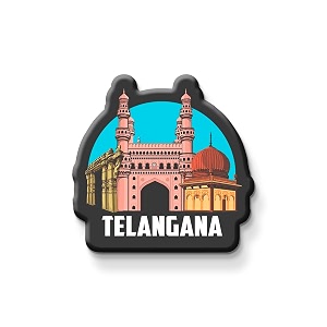 nivara indian state theme souvenir wooden fridge magnet for refrigerator-set of 1 multicolor