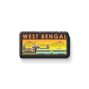 nivara indian state theme souvenir wooden fridge magnet for refrigerator-set of 1 multicolor