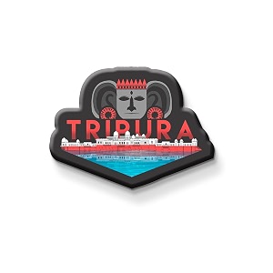 nivara indian state theme souvenir wooden fridge magnet for refrigerator-set of 1 multicolor