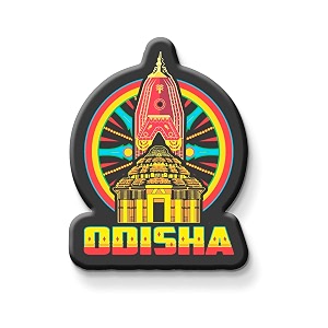 nivara indian state theme souvenir wooden fridge magnet for refrigerator-set of 1 multicolor
