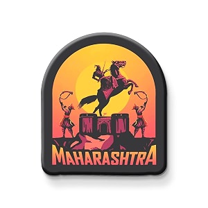 nivara indian state theme souvenir wooden fridge magnet for refrigerator-set of 1 multicolor