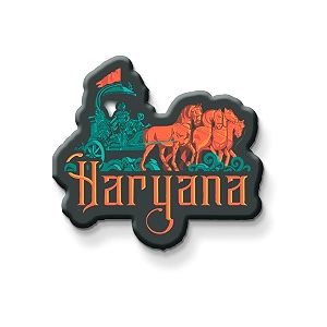 nivara indian state theme souvenir wooden fridge magnet for refrigerator-set of 1 multicolor