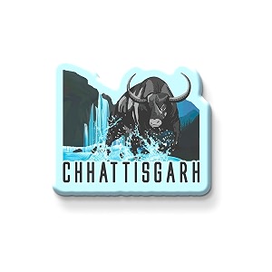 nivara indian state theme souvenir wooden fridge magnet for refrigerator-set of 1 multicolor