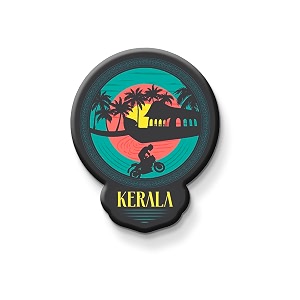 nivara indian state theme souvenir wooden fridge magnet for refrigerator-set of 1 multicolor