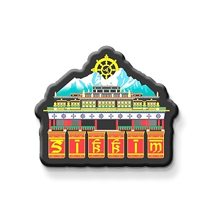 nivara indian state theme souvenir wooden fridge magnet for refrigerator-set of 1 multicolor