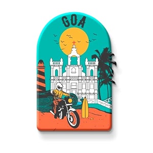 nivara indian state theme souvenir wooden fridge magnet for refrigerator-set of 1 multicolor