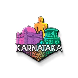 nivara indian state theme souvenir wooden fridge magnet for refrigerator-set of 1 multicolor