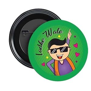 nivara ladke wale  team groom barati  groom39s squad glossy finished  props wedding badges for groom family  58mm  round pin badges  batches for reception party wedding and events