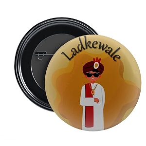 nivara ladke wale  team groom barati  groom39s squad glossy finished  props wedding badges for groom family  58mm  round pin badges  batches for reception party wedding and events