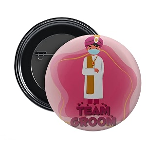 nivara ladke wale  team groom barati  groom39s squad glossy finished  props wedding badges for groom family  58mm  round pin badges  batches for reception party wedding and events