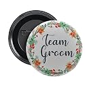 NIVARA LADKE WALE | TEAM GROOM BARATI | GROOM'S SQUAD Glossy Finished | Props Wedding Badges for Groom Family | 58MM | ROUND PIN BADGES | Batches for Reception Party, Wedding and Events