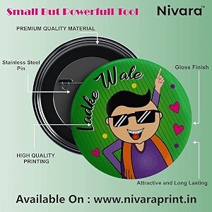 nivara ladke wale wedding badges  team groom barati  groom39s squad glossy finished props wedding badges for groom family  58mm  round pin badges  batches for reception party wedding amp events