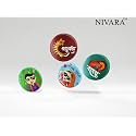 NIVARA LADKE WALE Wedding Badges | TEAM GROOM BARATI | GROOM'S SQUAD Glossy Finished Props Wedding Badges for Groom Family | 58MM | Round Pin Badges | Batches for Reception Party, Wedding &amp; Events