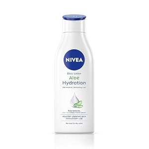 nivea aloe hydration body lotion 200ml  72 h moisturization  refreshing  non sticky feel  with goodness of aloe vera for instant hydrating in summer  for men amp women