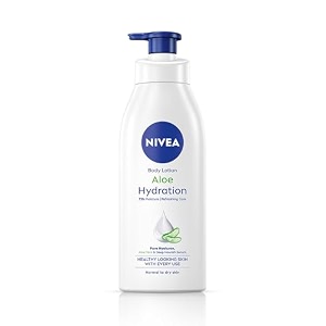 nivea aloe hydration body lotion 400ml  72h moisturization  with deep moisture serum amp 100 natural aloe vera extracts  all skin types