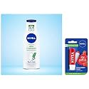NIVEA Body Lotion, Aloe Hydration, with Aloe Vera for Instant Hydration in Summer, for Men &amp; Women, 200 ml &amp; NIVEA Lip Balm, Fruity Strawberry Shine, 4.8g