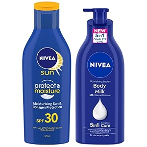 nivea body lotion for very dry skin 600 ml amp nivea sun lotion spf 30 with uva amp uvb protection water resistant sunscreen for men amp women 125 ml