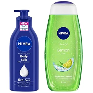 nivea body lotion for very dry skin 600 ml amp nivea body wash lemon amp oil shower gel pampering care with refreshing scent of lemon 500 ml