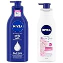 NIVEA Body Lotion for Very Dry Skin, 600 ml &amp; NIVEA Body Lotion, Natural Glow, Even Tone, UV Protect &amp; 40x Vitamin C, 400 ml