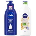 NIVEA Body Lotion for Very Dry Skin, 600 ml &amp; Nivea Naturally Good, Natural Oats Body Lotion, For Dry to Very Dry Skin, No Parabens, 98% Natural Origin Ingredients, 350 ml