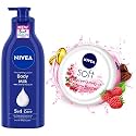 NIVEA Body Lotion for Very Dry Skin, 600 ml & NIVEA Soft Berry Blossom, Light Moisturizer for Face, 200 ml