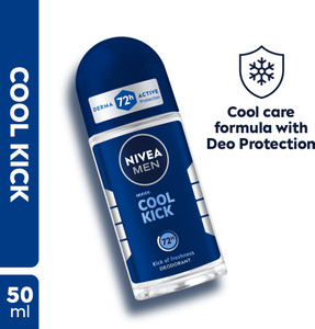 nivea men cool kick antibacterial 72h protection long lasting kick of freshness deodorant roll-on - for men 50 ml