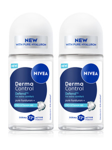 nivea derma control defend roll on 0 alcohol pure hyaluron  provit b5 for women deodorant roll-on - for women 100 ml pack of 2