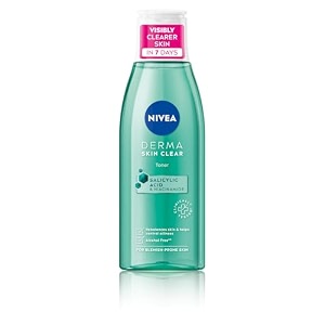 nivea derma skin clear face toner with salicylic acid amp niacinamide cleansing amp hydrating toner for visible clearer skin in 7 days controls oiliness removes impurities blemish-prone skin 200 ml
