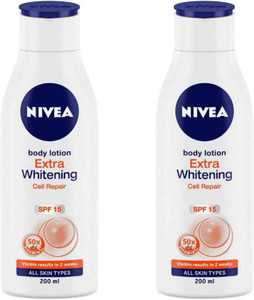 nivea extra whitening cell repair body lotion 200 ml pack of 2 13 400 ml