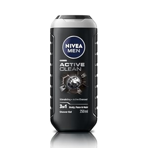 nivea men body wash active clean with active charcoal shower gel for body face amp hair 250 ml
