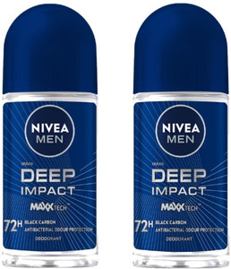 nivea men deep impact deodorant roll-on 50ml each pack of 2 deodorant roll-on - for men 100 ml pack of 2
