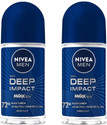 NIVEA Men Deep Impact Deodorant Roll-On 50ML Each (Pack of 2) Deodorant Roll-on - For Men (100 ml, Pack of 2)