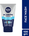 Nivea Men Oil Control with Charcoal, Green Tea, Immediate Oil Control, For All Skin Type Face Wash