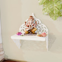 Nived Kaveri Mandir 13 inch Wide Wall Mount Poojaghar Devghar Pooja Stand Metal Home Temple