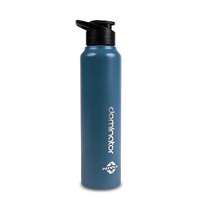 nivia dominator stainless steel water bottle 1000ml with sipper durable leak-proof easy grip easy-to-clean odour-free bottle with secure cap for school travel gym amp work navy blue