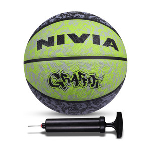 nivia graffiti basketball with ball pump basketball - size 7