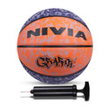 NIVIA Graffiti Basketball With Ball Pump Basketball - Size: 7
