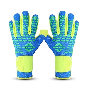 nivia ashtang 20 football goalkeeper gloves for men amp women super soft latex palm with pu foam cushion knitted backhand with structural casting professional match play glovesgreen l