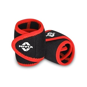 nivia wrist support with thumb loop amp adjustable velcro strap for men amp women wrist band gym wrist bands for men ideal for gym weightlifting amp sports blackred available in pair