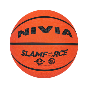 nivia slamforce 8 panels rubber moulded made for beginners ideal for all surfaces basketball - size 6