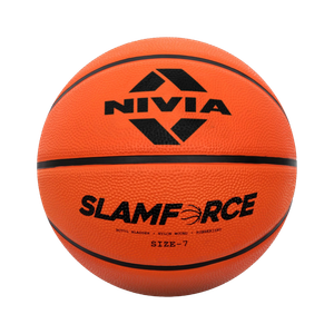 nivia slamforce 8 panels rubber moulded made for beginners ideal for all surfaces basketball - size 7