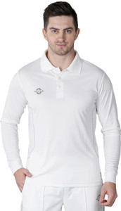 NIVIA Solid Men Polo Neck White T-Shirt