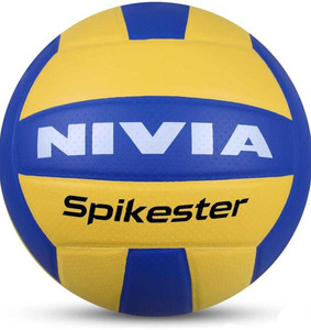 nivia spikester encounter 18 panels volleyball - size 4 standard pack of 1 yellow blue