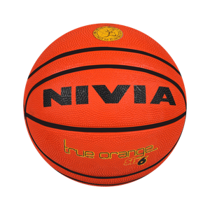 nivia true orange 14 panels rubber moulded training ball ideal for all surfaces basketball - size 6